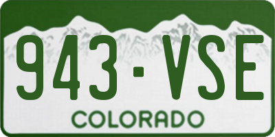 CO license plate 943VSE