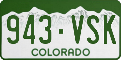 CO license plate 943VSK