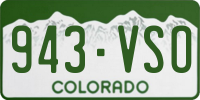 CO license plate 943VSO