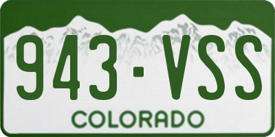 CO license plate 943VSS
