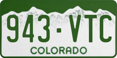 CO license plate 943VTC