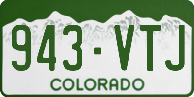 CO license plate 943VTJ