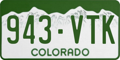 CO license plate 943VTK