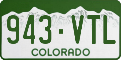 CO license plate 943VTL
