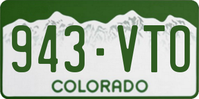CO license plate 943VTO