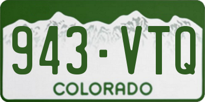 CO license plate 943VTQ