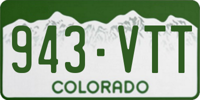 CO license plate 943VTT