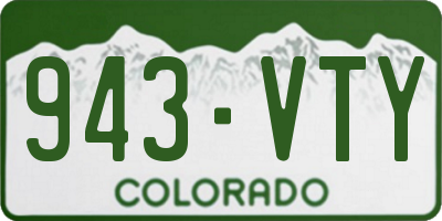 CO license plate 943VTY