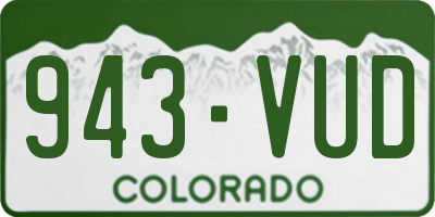 CO license plate 943VUD