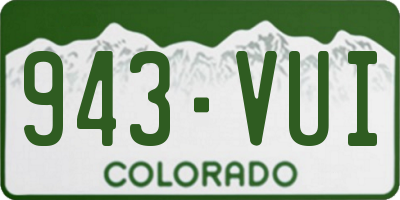 CO license plate 943VUI