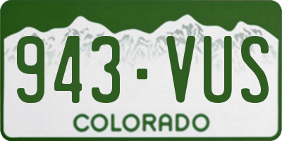 CO license plate 943VUS
