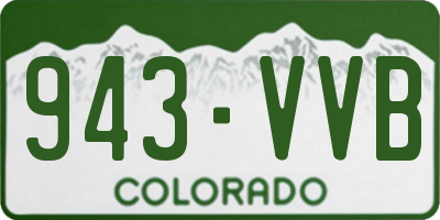 CO license plate 943VVB