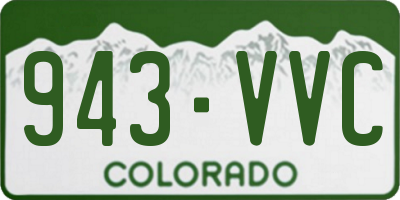 CO license plate 943VVC