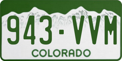 CO license plate 943VVM