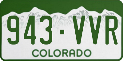 CO license plate 943VVR