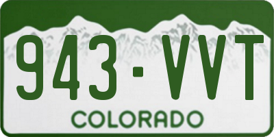 CO license plate 943VVT