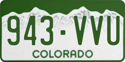 CO license plate 943VVU