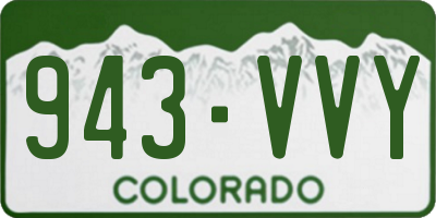 CO license plate 943VVY