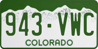 CO license plate 943VWC