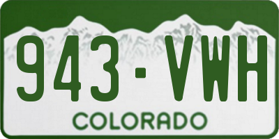 CO license plate 943VWH