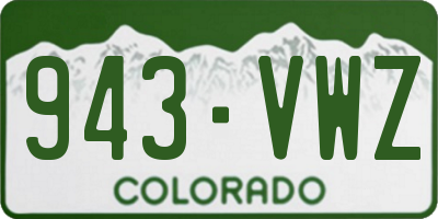 CO license plate 943VWZ