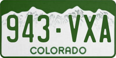 CO license plate 943VXA