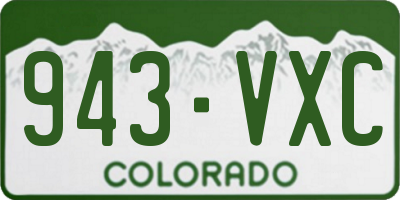 CO license plate 943VXC