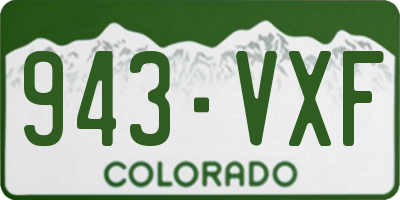 CO license plate 943VXF