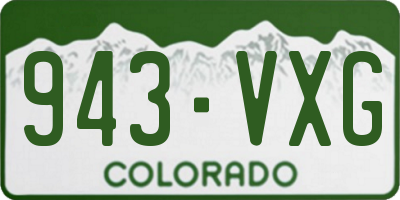 CO license plate 943VXG