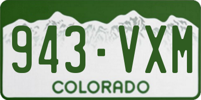 CO license plate 943VXM