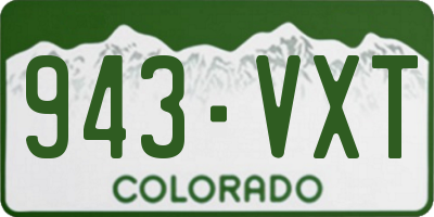 CO license plate 943VXT