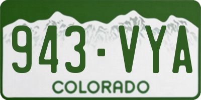 CO license plate 943VYA