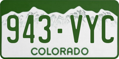 CO license plate 943VYC