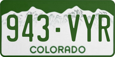 CO license plate 943VYR
