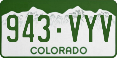 CO license plate 943VYV