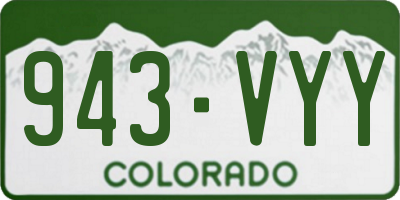 CO license plate 943VYY