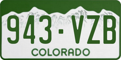 CO license plate 943VZB