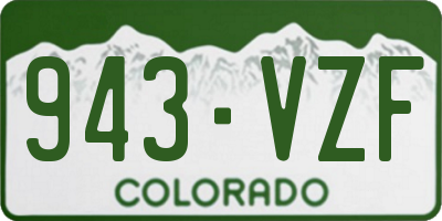 CO license plate 943VZF