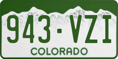 CO license plate 943VZI