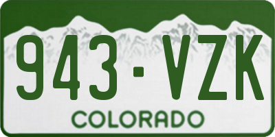 CO license plate 943VZK