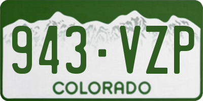 CO license plate 943VZP