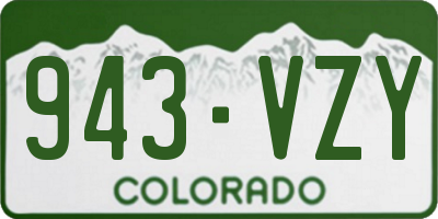 CO license plate 943VZY