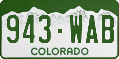 CO license plate 943WAB