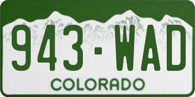 CO license plate 943WAD