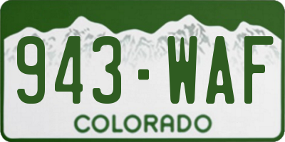 CO license plate 943WAF