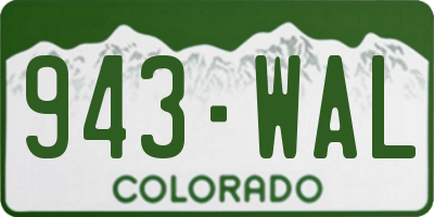 CO license plate 943WAL