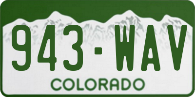 CO license plate 943WAV