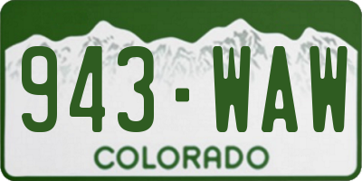 CO license plate 943WAW