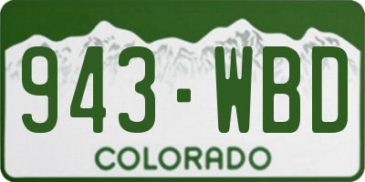 CO license plate 943WBD