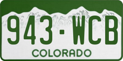 CO license plate 943WCB